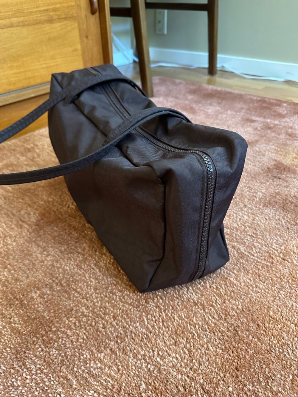 BAGGU Nylon Bowler Bag in Chocolate Plum - Picture 4 of 9